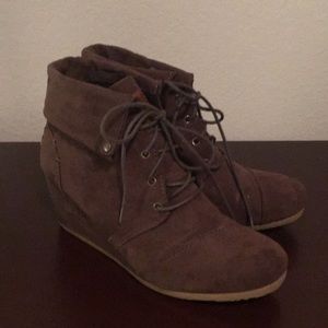 Brown Wedge Ankle Boots